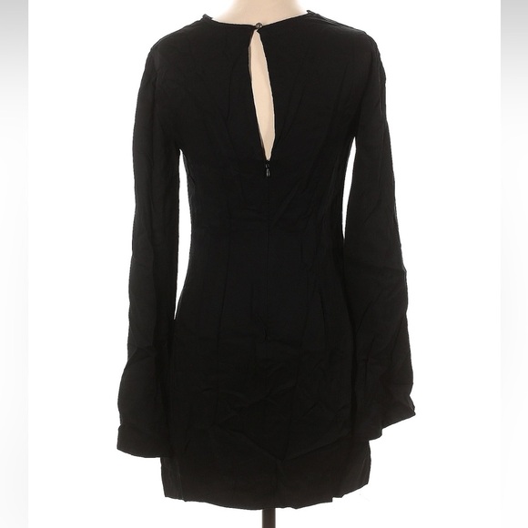 Anthropologie Maeve Flowy Bell Slit Sleeve Lined Black Minidress Size 0 XXS XS - Picture 6 of 10